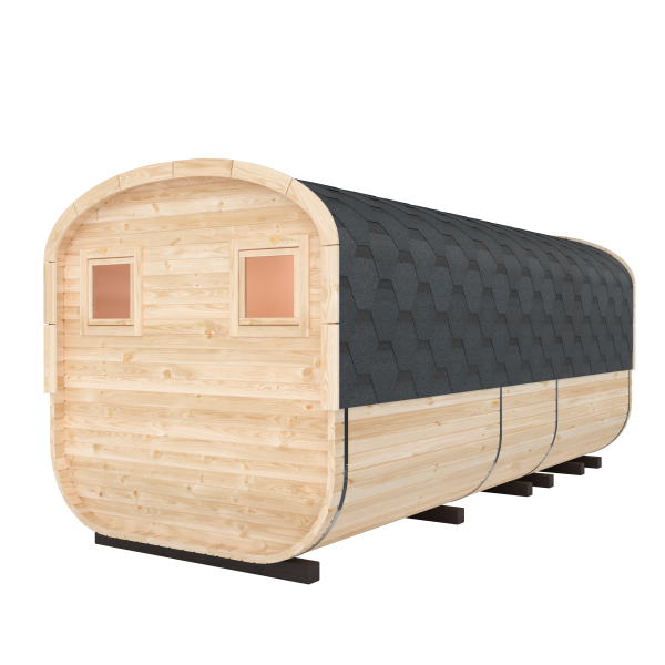 Fasssauna / Gartensauna / Banja / Quadro 5,0 m mit Vorraum